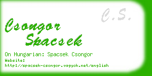 csongor spacsek business card